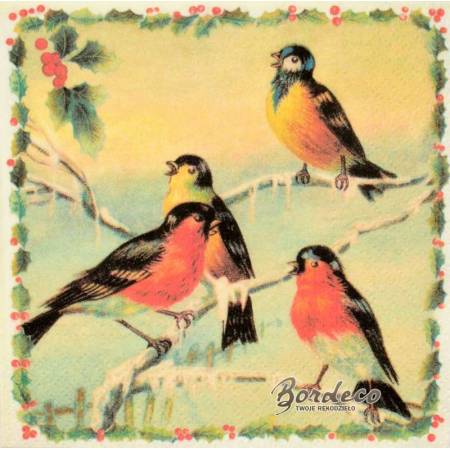 Serwetka decoupage seria HOLMBLAD ptaszki vintage 33x33cm